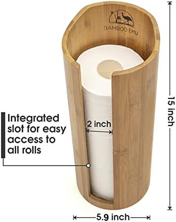 Bamboo postolje držača za toaletni papir Mega Roll Idealan za diskretna pohranu toaletni papir i skladištenje