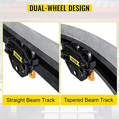 Kolica VEVOR Beam nosivosti 1100 kg/0,5 tona, sa strane vodiča kotačićima Podesive širine 1,6-3,3