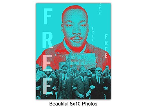 Martin Luther King, jr., MLK, Rosa Parks, Malcolm X, Crnci Vođe, Skup zidnih crteža - Dom dekor za klasu, Kabinet, Ured-Dar učitelju, afro-amerikanac, Mjesec crnačke povijesti, Građanska prava-8x10