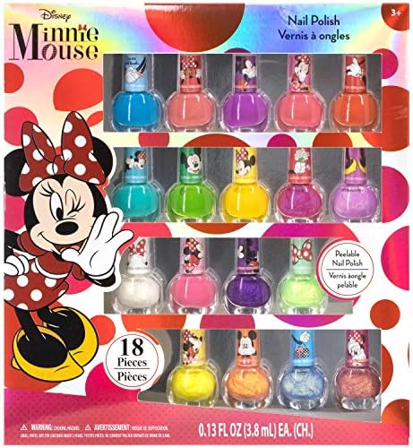 Skup ne-toksičan laka za nokte Disney Minnie Mouse - Townley Djevojka za Djevojčice, Sjajna i Neprozirne Boje,