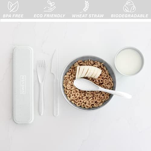 Setovi Posuđa od pšenične slame (28 kom) | Shatterproof Setovi Posuđe | Pribor za jelo, Sigurno se stroj za