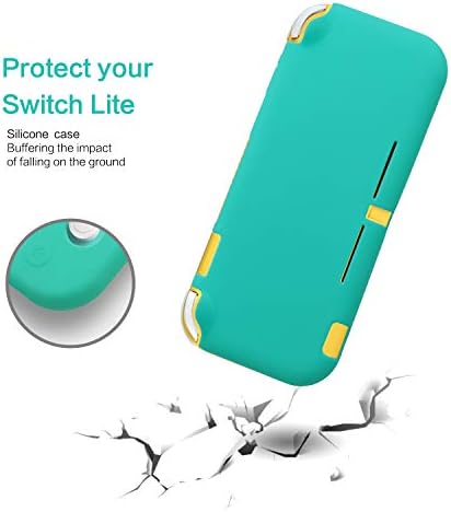 Silikonska torbica za Nintendo Switch Lite sa zaštitnim zaslon od kaljenog Stakla - Tirkiz