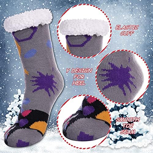 Ženske zimske Шерп s runo podstava, pletene čarape sa životinjama, нескользящие tople mekane udobne čarape-papuče
