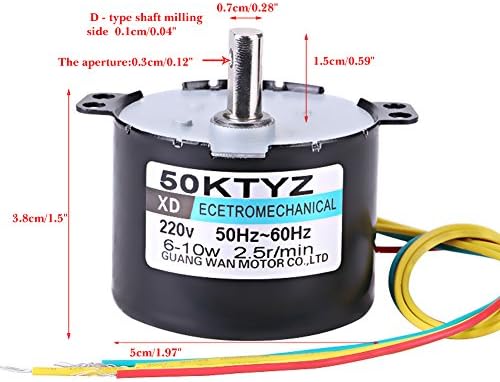 50KTYZ AC 220 v 10 W 0.5 A Mali Električni Spore Sinkroni motor sa stalnim magnetima CW/CCW 2,5/20 o / min s