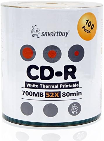 Smart Kupiti CD-R 100 U pakiranju 700mb 52x Za termalni Ispis Bijele Čiste Diskovi za Snimanje, 100 Diskova,