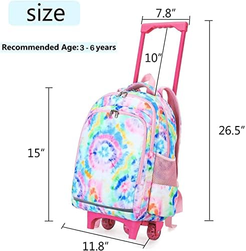 Ruksak s kotačima CAMTOP za djevojčice, putnu torbu na valjcima s kotačima, dječje školske torbe, ruksak za