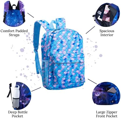 Dječji ruksak Fenrici Sirena za djevojčice, Dječake, Tinejdžera, 16 cm x 13,5 cm, Redizajnirani školska torba