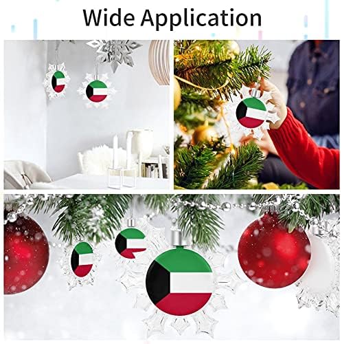 Zastava Kuvajta Božićno Pahuljica Privjesak I Ukras,Uljepšati Božićne Drvce Sjajnu Снежинкой