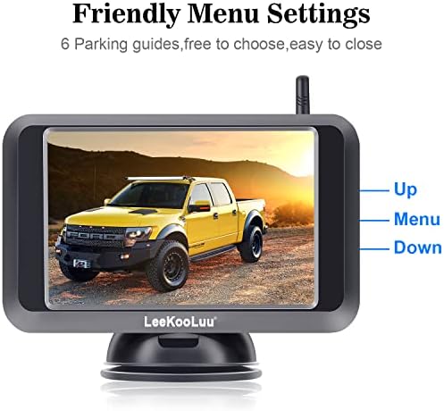 Bežični Sigurnosna Kamera za Kamione s 5-inčnim Monitorom, Full HD 1080P Bluetooth Sigurnosna Kamera Unazad Stabilne Digitalne Signale Podrška za Dodavanje Drugi Bežične Kamere za DIY Instalacije LeeKooLuu F09