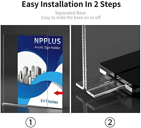 NPPLUS 2 Paket 5×7 Akril Držač za Signage, Transparentan Držač za Signage Meni na stolu s Vertikalnim Obostrani,