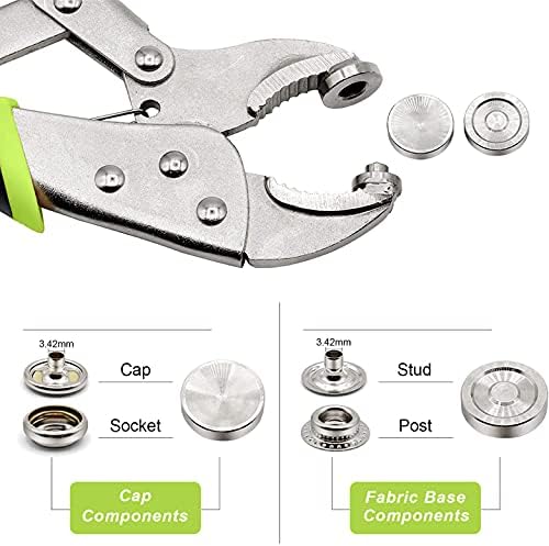 Set alata za kliješta s kvačice za pričvršćivanje metalnih защелкивающихся prstenova Asortiman kvake i gumba.