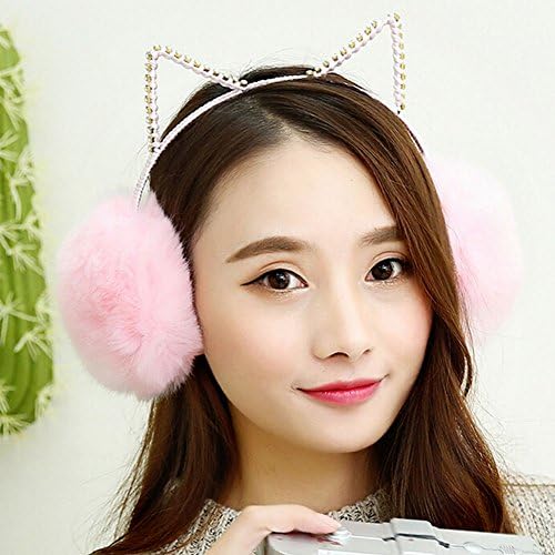 Sjajna Kristalno Mačka uši Zimske slušalice Toplo pliš grijače za uši za žene i djevojčice