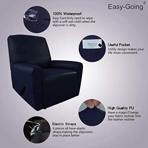 Udobne navlake za stolice od umjetne kože, Vodootporan elastične navlake za fotelje, 4 predmeta Elastičnog zaštitne