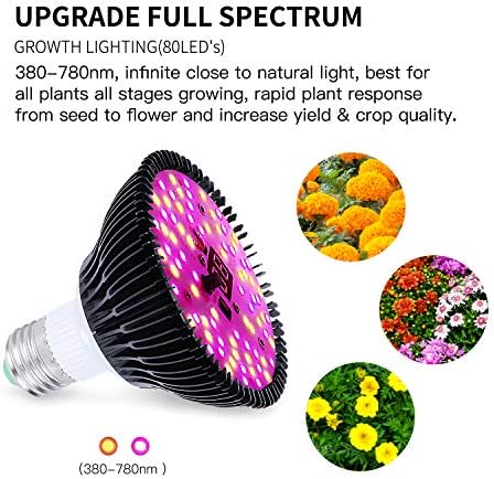 Lampe za uzgoj biljaka,Led žarulja za uzgoj biljaka snage 60 W sa Softverom za sinkronizaciju 4 Nivoa zatamnjenja,Led