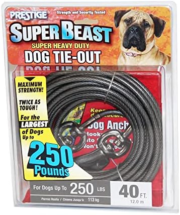 Povodac za pse Prestige Super Beast XXL 40 Metara, za teške uvjete rada s kabelom s vinil premazom i dva pivotiranje