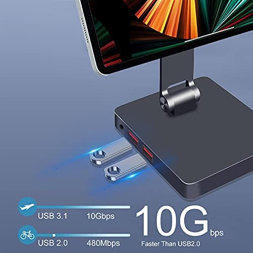 Stalak Magfit Magnetic Tablet Hub za iPad Pro M1,priključne stanice 10-u-1USB C Hub s HDMI, 2xUSB 3,1,Punjenje