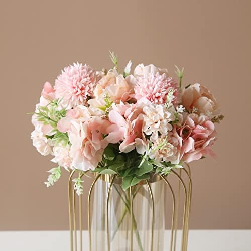 SHINE-CO RASVJETA je Umjetna Božur Lažni Cvijeće Svileni Buket Hortenzija Umjetni Cvijet za Kućni ured Svadbena