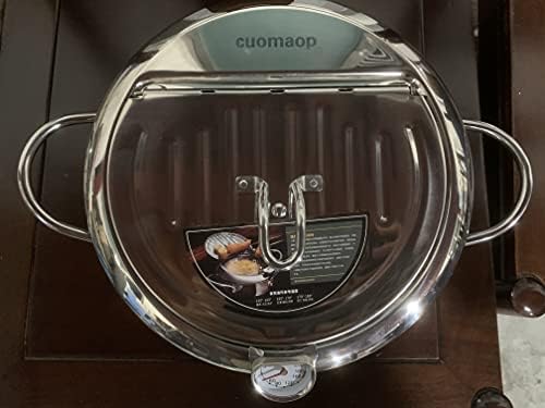 cuomaop,Posuda za friteze,Nehrđajući čelik 304, s kontrolom temperature i poklopcem U japanskom stilu Posuda
