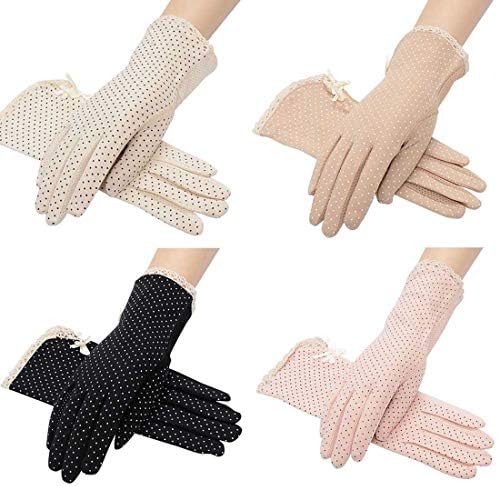 BooW Ženske berba sunčane rukavice grašak, soft najjednostavnija zaštita od uv zračenja, cvjetne čipke završiti,