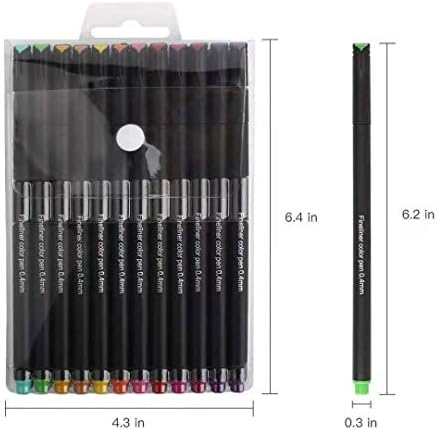 24 Boji olovke, Set boja olovke s tankim vrhom 0,38 mm, Olovke za crtanje s tankim vrhom, Porozni olovke za