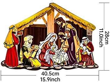 Božićno Skulptura Niugrotaw Božića Isusa Krista u Toplu noć, Badnjak, Ovjes od kovanog željeza, Vjerski zid