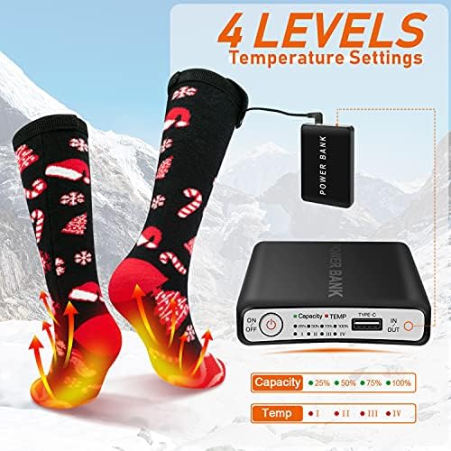 Čarape s grijanom Ženske, Muške Božićne čarape Poklon Čarape Od Akumulatora Čarape za jahanje grijani skijaške