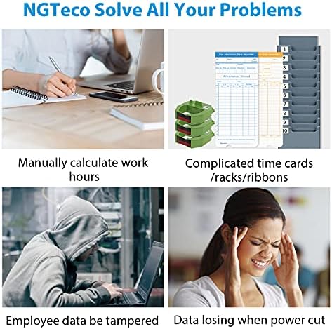 Sat vremena, Stroj za kartice vremena NGTeco, Sat vremena otiska prsta W2 za zaposlenike Male tvrtke s automatskim