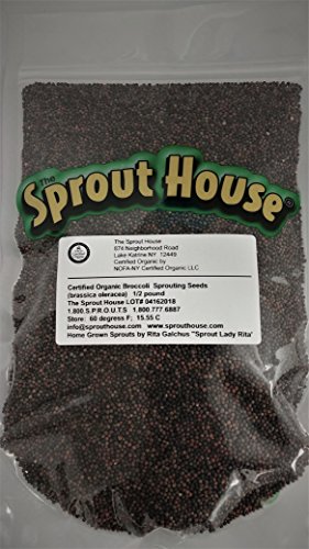 The Sprout House Brokula Certificirani Organski Sjeme bez GMO za klijanje 8 oz - 1/2 kilograma