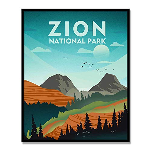 Nacionalni park Zion Putovanja Zid umjetnost Nacionalni park Zion Minimalistički Dekor Prometni Plakat Žeđ luta
