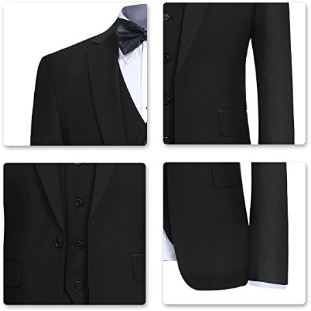 YFFUSHI Muški приталенный odijelo od 3 komada na jedan preklopni Poslovna odijela za Vjenčanje maturalnu Blazer, smoking, Prsluk i hlače