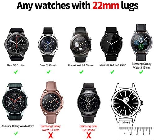 Pogodna za trake, kompatibilan sa Samsung Gear S3 Frontier/Classic/Galaxy Watch 46 mm/Galaxy Watch 3 45 mm i