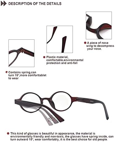 HEEYYOK Okrugle naočale za čitanje s više paketa za muškarce i žene za čitanje sa oprugom zglobom za žene i