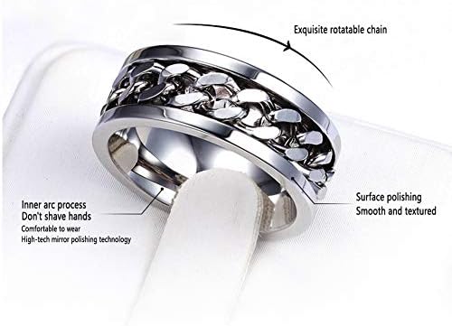 Juztec Spinner Ring za Muškarce i za Žene Srebro Prsten za Muškarce Prsten od Nehrđajućeg Čelika Super Титановое Modni prsten Prsten Otvarači za Boce Piva Lančani Prsten