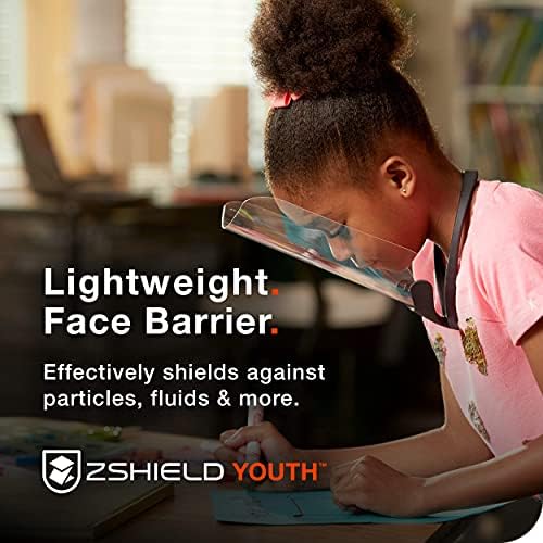 Prijenosni štitovi ZShield za mlade (5 kom) - Reusable Zaštitna maska Za lice sa Prozirnim Objektivima i lako montirati na vratu za djecu (Made in USA)
