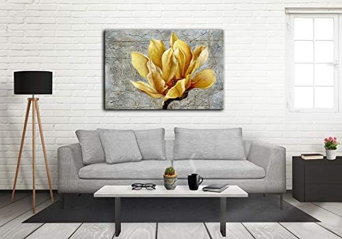Žuto - siva Cvijet Zid Apstraktne umjetnosti siva pozadina Ispis na platnu Home dekor Naljepnica Slike Plakat