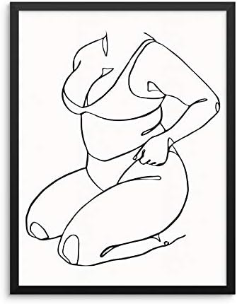 Sažetak žensko tijelo Pozitivna linija za Crtanje Art Print Minimalistički plakat 11x14 BEZ okvira Suvremena moda umjetničko djelo za spavaće sobe, Dnevnog boravka i Kupaonice Home office (11x14 BOJA 2)