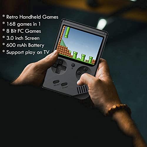 Prijenosni Igre BYLGKE E-Konzola za Djecu/Odrasle - 8 Bita 168 Klasičnih Igara 3-inčni Ekran je Retro Igraća