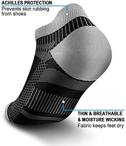 Kompresijski čarapa za gležanj PAPLUS za muškarce i žene 2/4/6 Parova, Kompresijski čarapa za trčanje s niskim