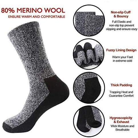 2 Pakiranja 80% Мериносовых Muške Vunene Čarape , Zimske Tople Termo Čarape za Muškarce u Hladnim Vremenskim uvjetima