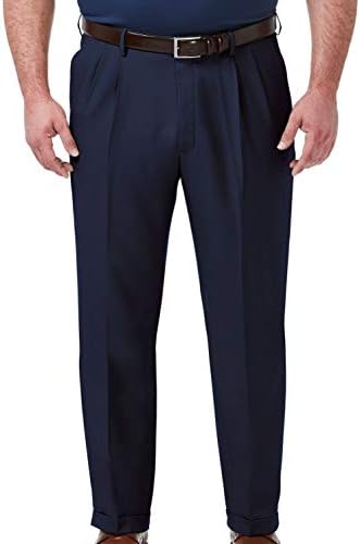 Muške hlače Haggar B&T Premium Udobnost klasične Sadnje s naborima Sprijeda s Širi struk.