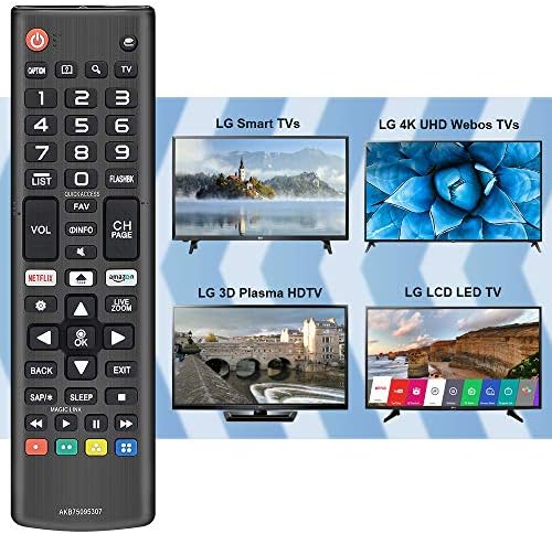 BOMAZ Univerzalni zamjenski daljinski upravljač za Smart LG Remote LG Smart TV, Sve modele LCD LED 3D HDTV OLED UHD Plazma televizor 4K Webos, LG televizori serije LJ UJ, AKB75095307 AKB75375604 AKB74915305