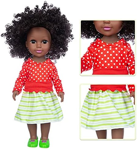 ZNTWEI 14,5-inčne crne lutke i crnu haljinu za lutke, komplet african-american silikonske lutke za djevojčice