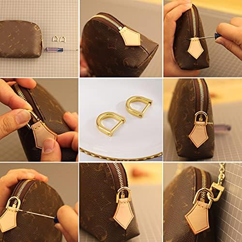 Zlatna D-prsteni za torbice,D-Figurativni prsten s vijkom za torbu preko ramena, 4 kompleta (Unutarnji dio-1,6