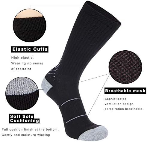 COOVAN Gospodo 6P-Pack Premium Sportske čarape za posade Gospodo debeli jastuci Svakodnevne Radne čarape s влагоотводом