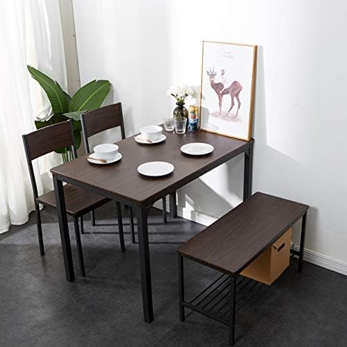 Skup blagovaona stolovi 43-inčni Kuhinjski sto sa 2 stolice i klupe, Blagovaona Set stolove za Dom za 4 osobe,