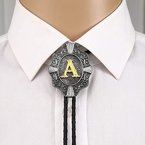 Kravata Боло za muškarce - Vintage početno slovo ABCDMJR do Z Zapadni kauboj-odijelo za Vjenčanje kravate Боло