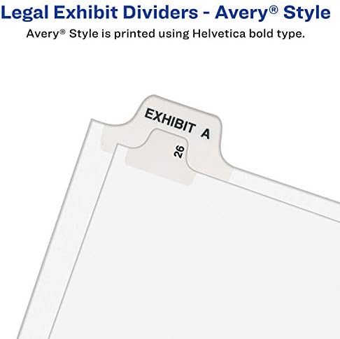 Delim kartica s pravne strane u stilu Avery, Naslov je: 16, Pismo, Bijela, 25 kom./Pakiranje 01016
