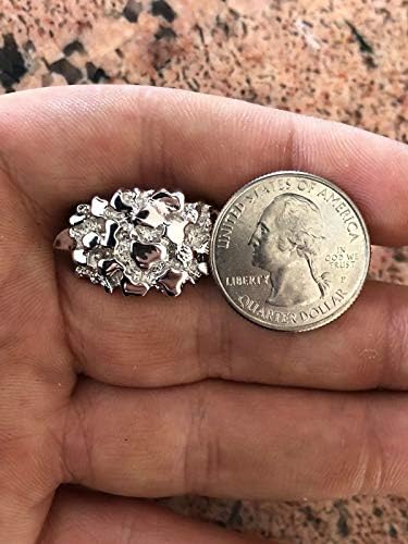 Čvrsto muški srebro prsten od 925 sterling srebra - Prsten sa самородком - Pinky ili domali prst - Dimenzije