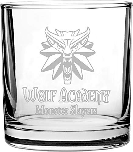 Parodija na igru klase Borac čudovišta Škole Wolf Academy - 3D-staklo za škotski viski s laserski ugraviran