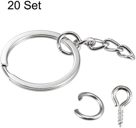 uxcell Stan Разрезное Prsten za ključeve s kruga 2x25 mm, 8 mm Utor za proljeće prstenova, s 10 mm Malom штифтами